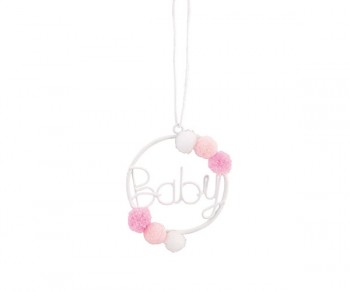 CERCHIO BABY C/PON-PON ROSA