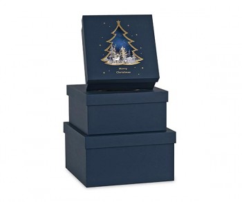 S/3 SCATOLE BLU CON ALBERO...