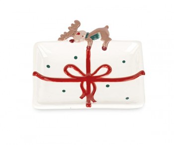 PIATTO FIOCCO ROSSO 125X125...