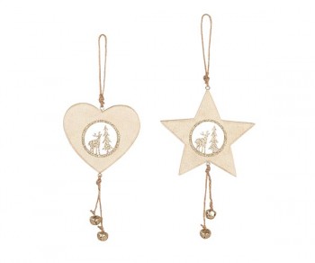 STELLA/CUORE RENNA ORO GLITTER