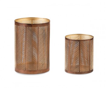 SET 2 PORTACANDELE BRUCIATO