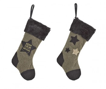 CALZA NERA/ORO CON STELLE...