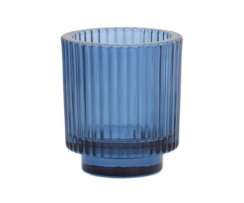 PORTA T-LIGHT VETRO BLU...
