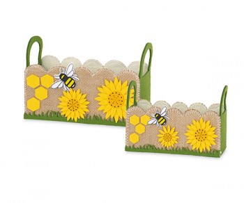 SET.2 CESTINI FIORI CON APE...