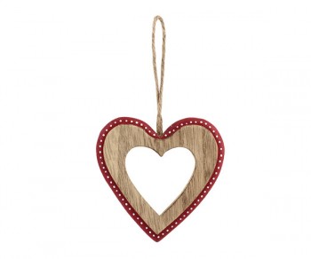 SCATOLA 9 CUORI LEGNO ROSSO...
