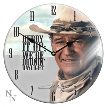 Glass Clock John Wayne 34cm