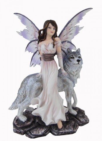 Sujet fée avec loup 18,5*27...