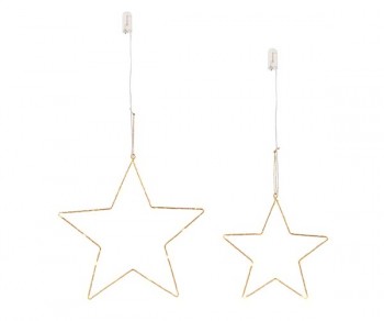SET.2 STELLE METALL.ORO LED...
