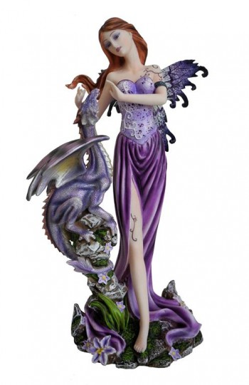 Fada Roxa Com Dragão 22*18...