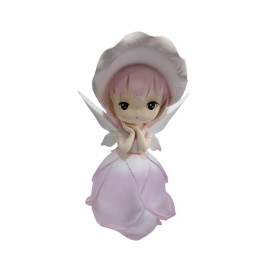 Sujet fée lumineuse rose