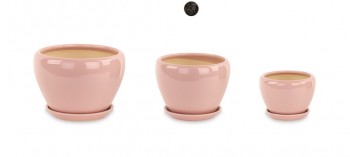 S/3 CACHEPOTS ROSA...