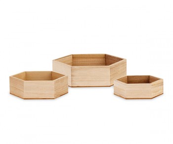 SET 3 ESAGONI LEGNO...