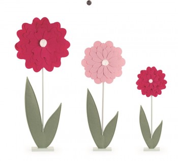 SET 3 PEONIE FELTRO...