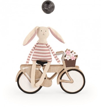 CONIGLIO RIGHE ROSA C/BICI...