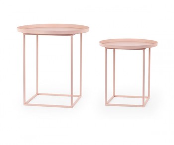 SET 2 TAVOLINI METALLO ROSA...
