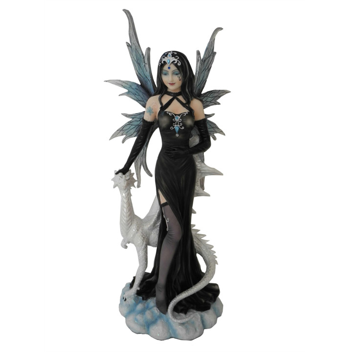 Figurin fée noir avec dra
