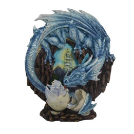 Sujet dragon bleu plat 26