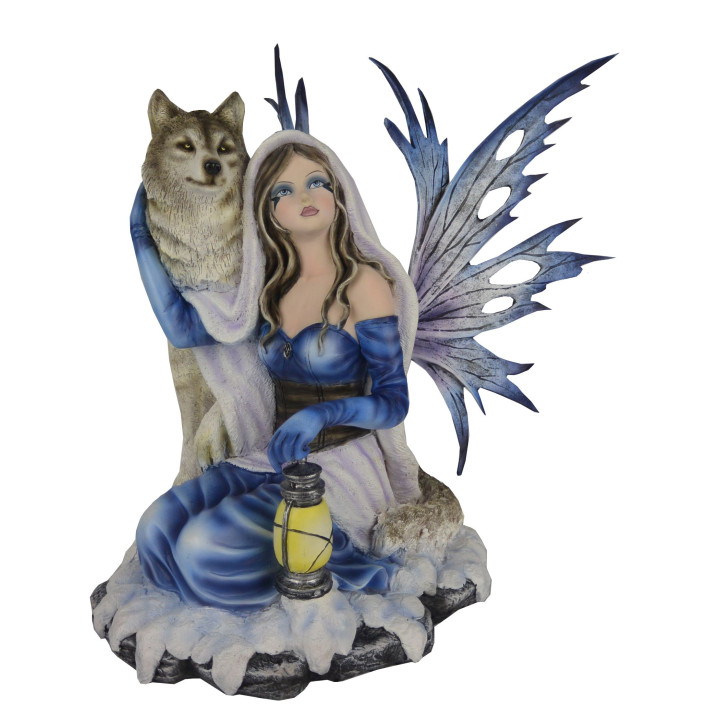 Sujet fée avec loup  39*3