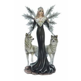 Sujet fée avec deux loup