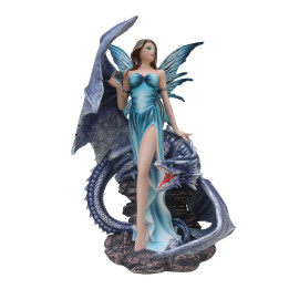 Sujet fée avec dragon ble