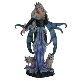 Figurine fée bleu avec de