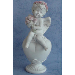 Sujet ange fleur sur coeu