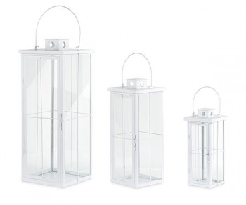 S/3 LANTERNE METALLO BIANCO...