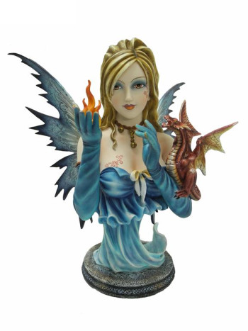 Buste fée bleu avec drago