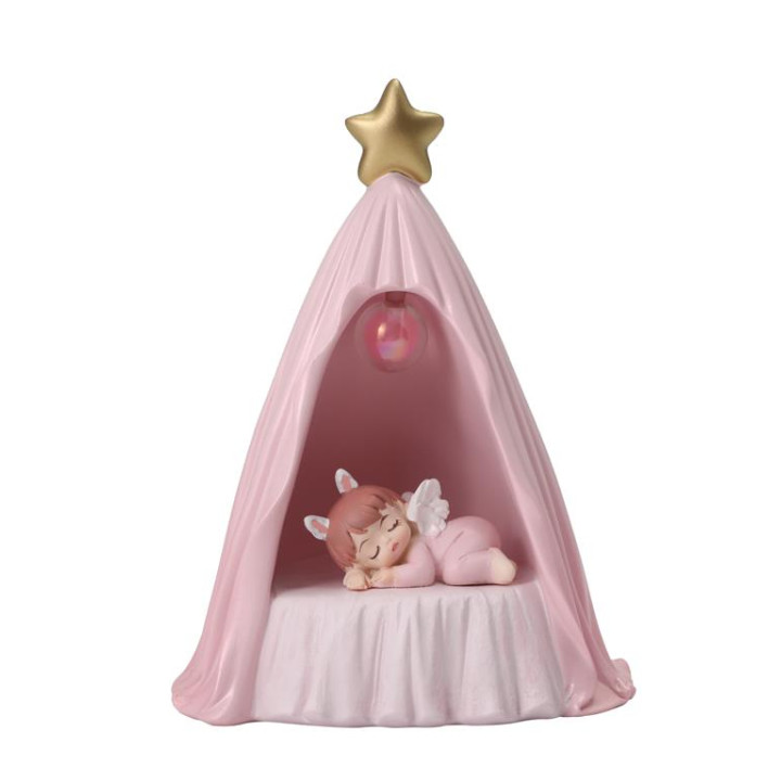 Figurine ange rose sous l